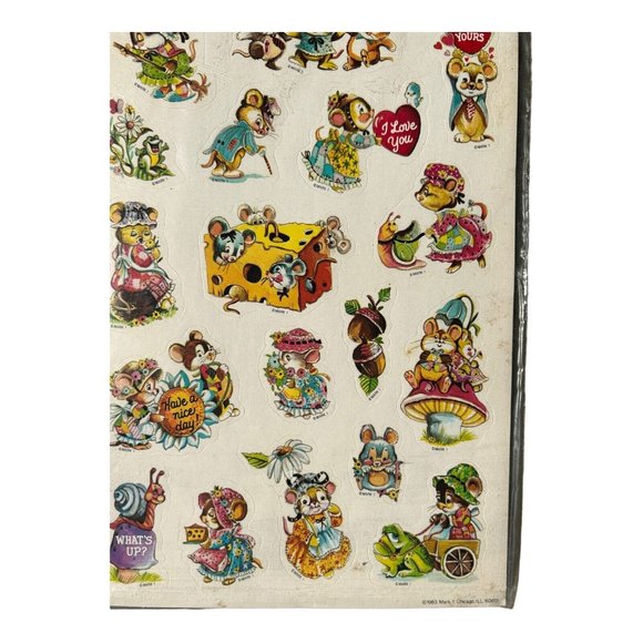 VTG Mark 1 Celebrity Stickers 1983 Animals Mice Frog Mushrooms Flowers H… - Picture 4 of 5
